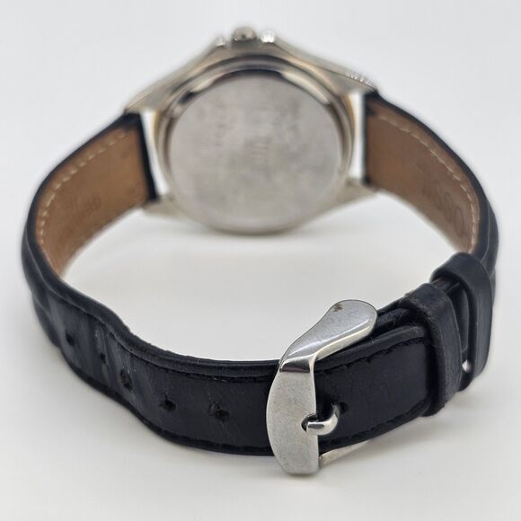 VTG Fossil New Orleans Saints NFL Men Watch 37MM Black Leather Bands New Battery - Picture 7 of 13